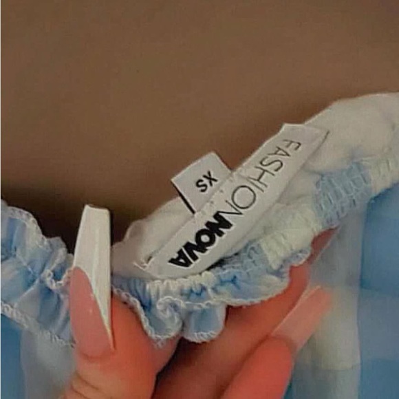 Blue plaid picnic dress 👗 - Picture 3 of 3